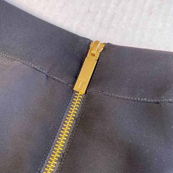 TED BAKER Skirt Gardens Diamonds Pencil Floral Zipper Black Gold Pink 2 - Picture 7 of 8